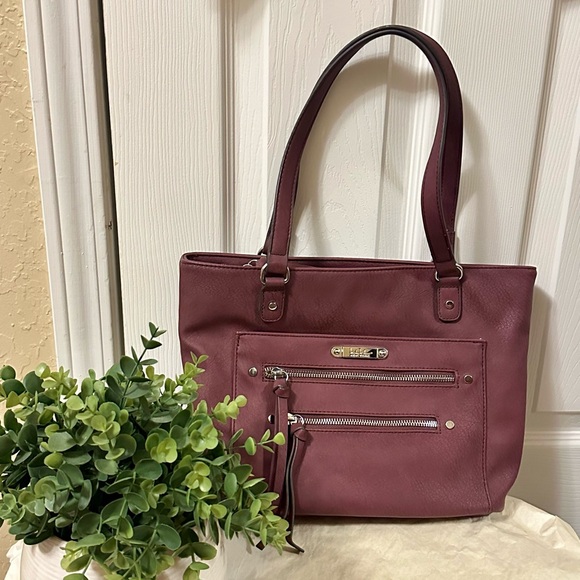 Nicole Miller Purple Tote Bag with Elegant Design - Picture 9 of 10